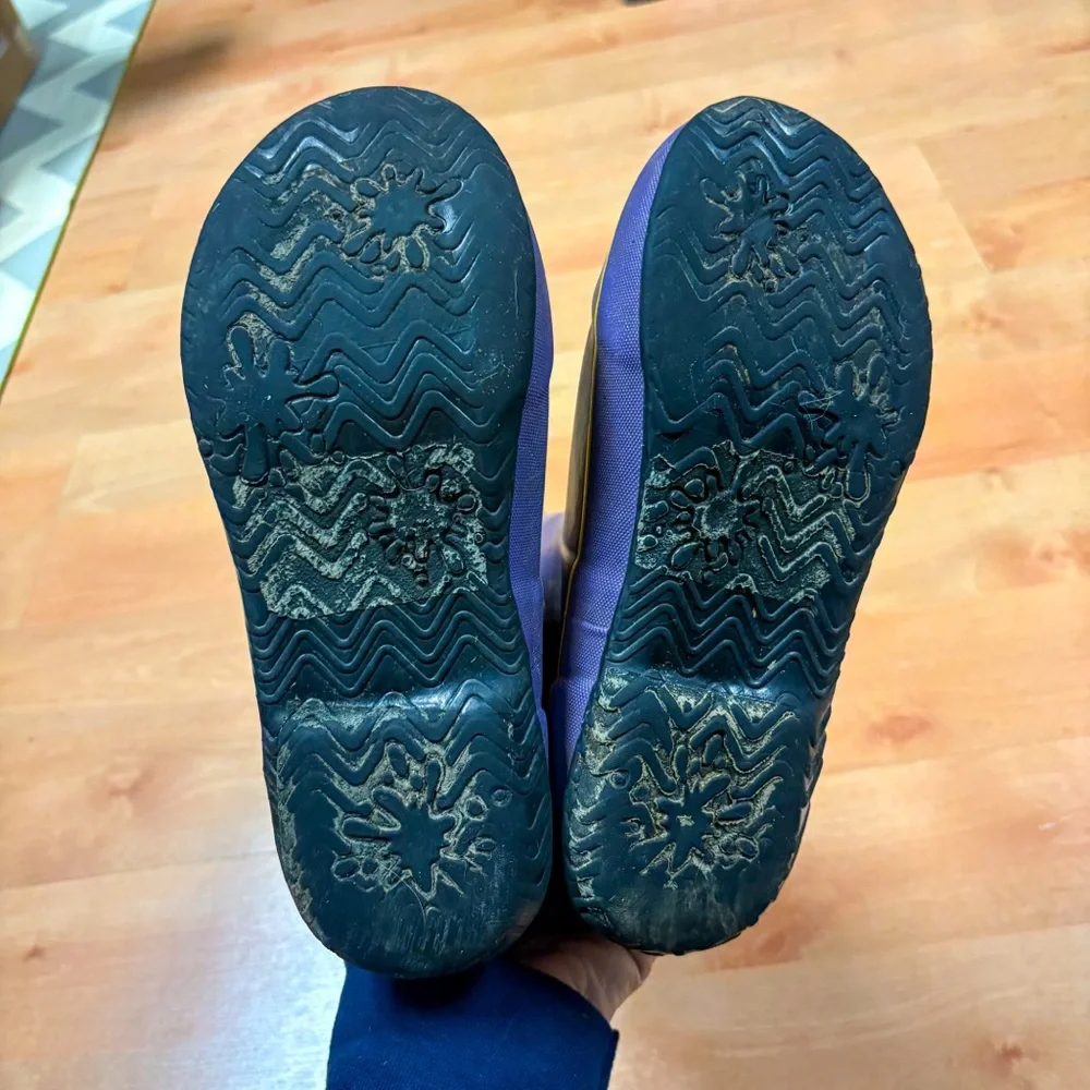 Bogs Purple & Yellow Classic Geo Triangle Print Rubber Rain Boots Kids Size 5